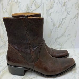 Kenneth Cole New York Vintage Brown Leather Boot the Way Ankle Boots Western 6